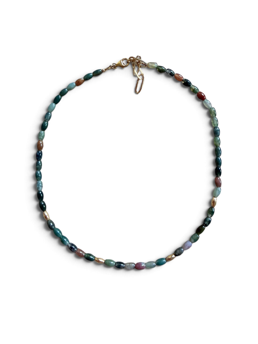 Green Indian Agate Layer Necklace