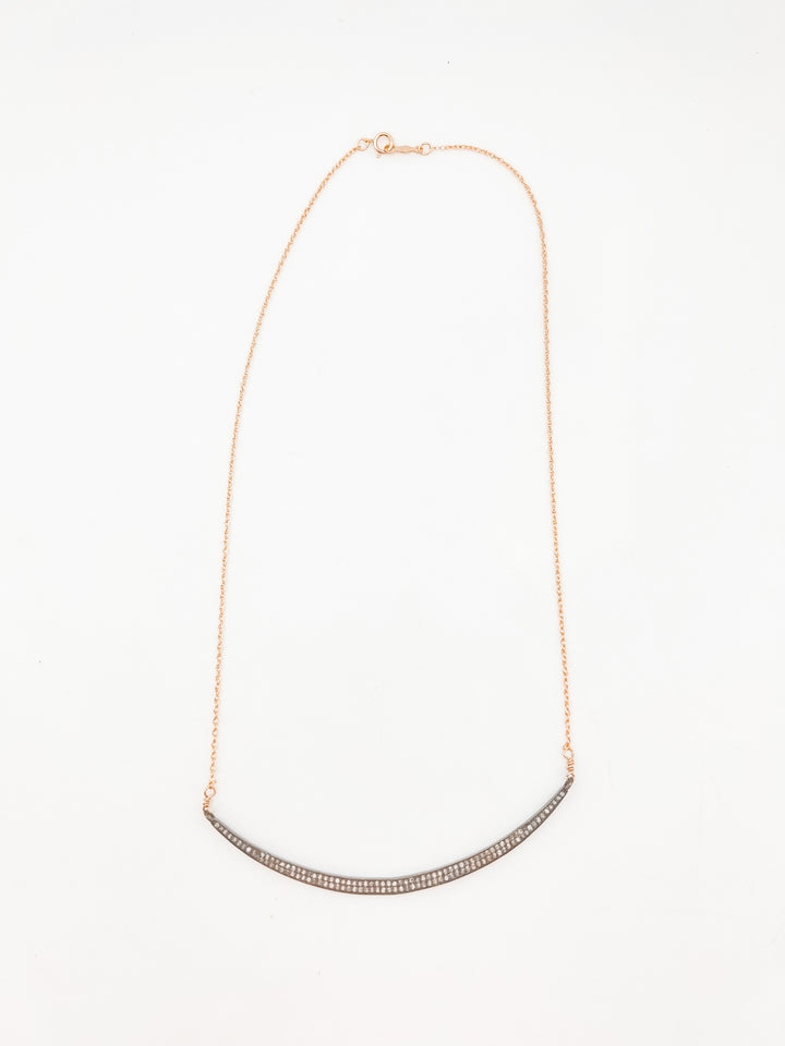 Pave Diamond 2 row Bar Necklace