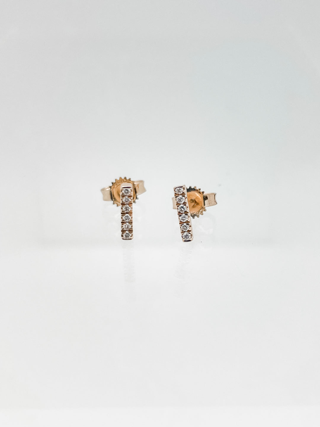 Gold Diamond Bar Stud