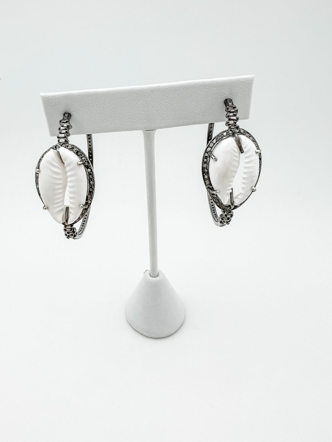 Cowrie Diamond Hoop Earring