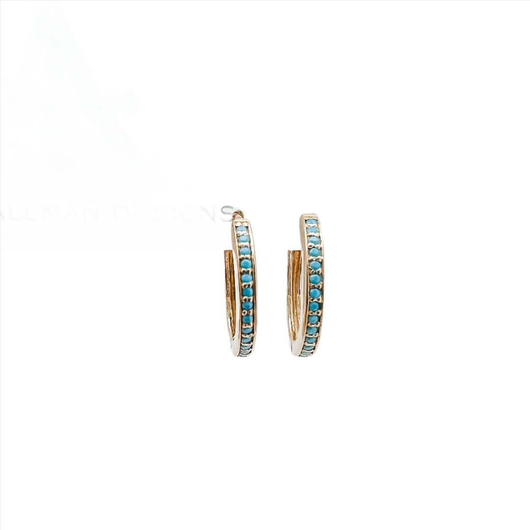 Turquoise Gold vermeil hoops