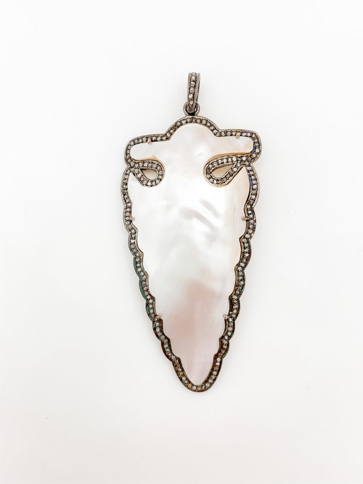 Mother of Pearl Arrowhead with Pave diamonds