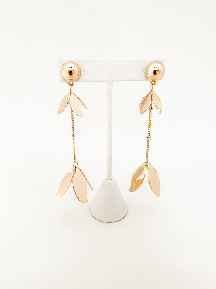 Gold Flower Dangle Earring