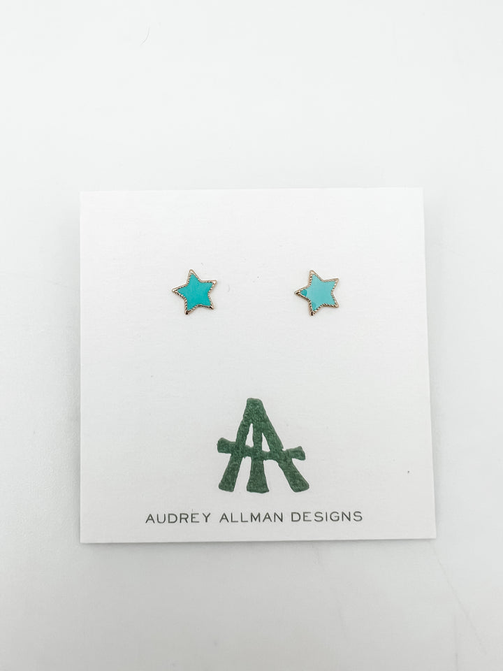 Enamel Star Stud Earrings