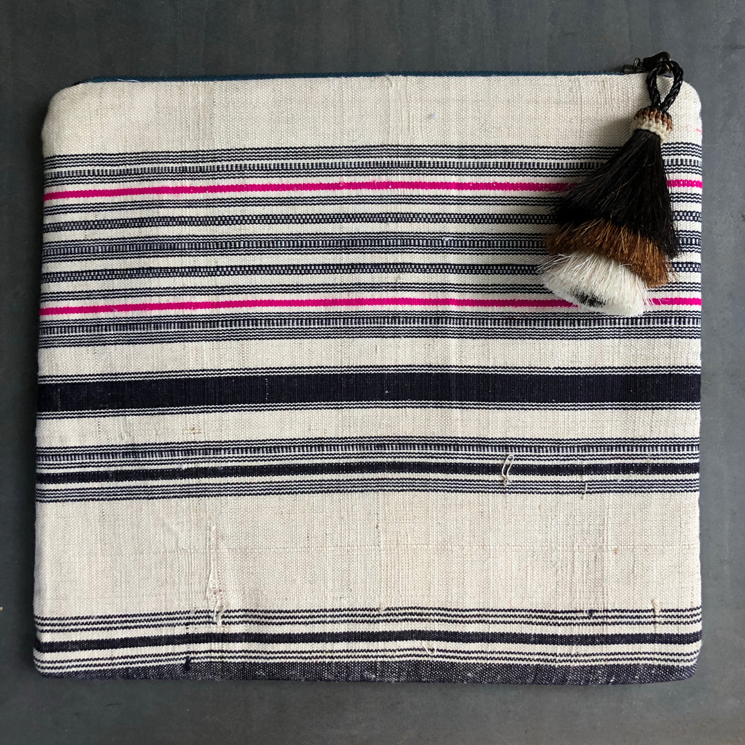 Clutch Pink and Navy Stripe
