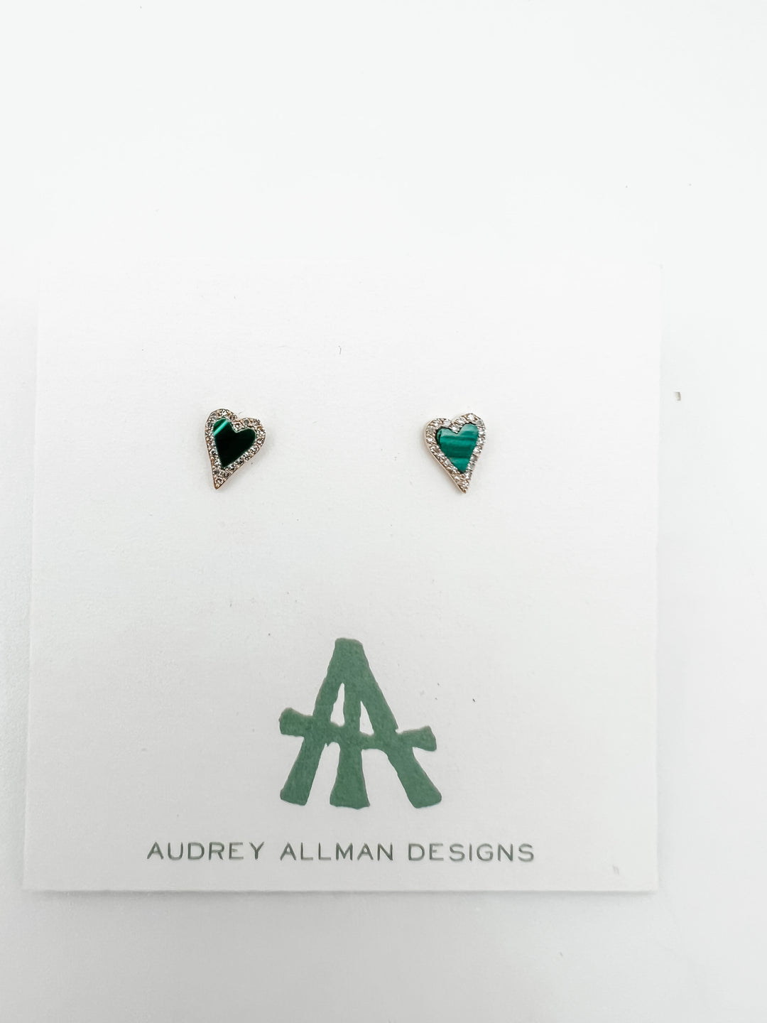 Malachite Heart Stud Earring