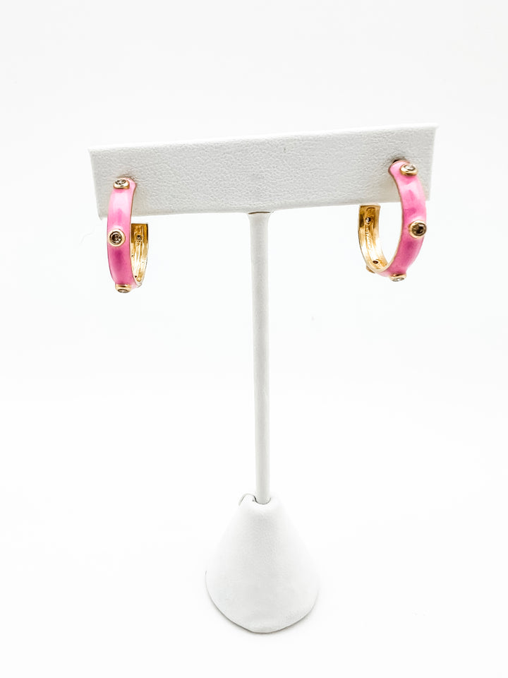 Enamel Hoop Earring