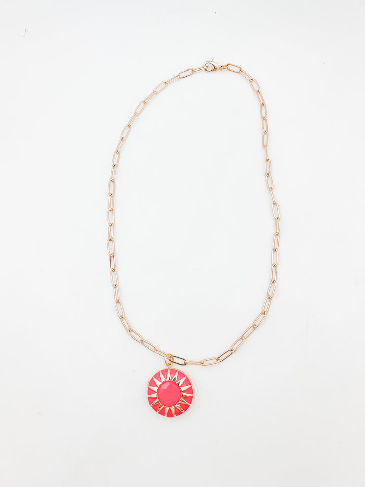 Sunburst Locket Necklace