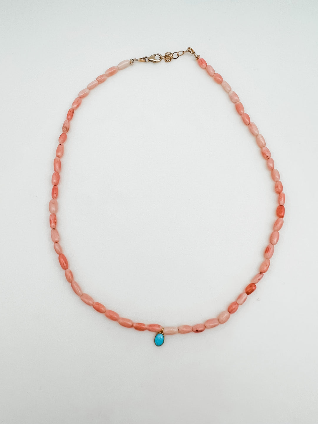 Bamboo Coral and Turquoise Necklace
