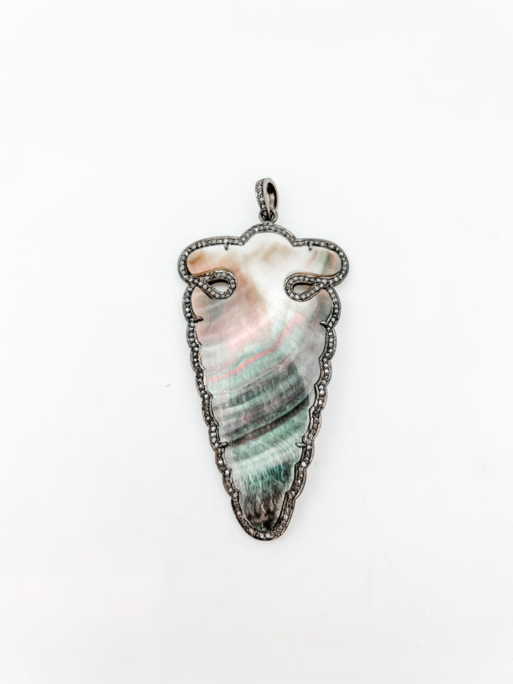 Mother of Pearl Arrowhead with Pave diamonds