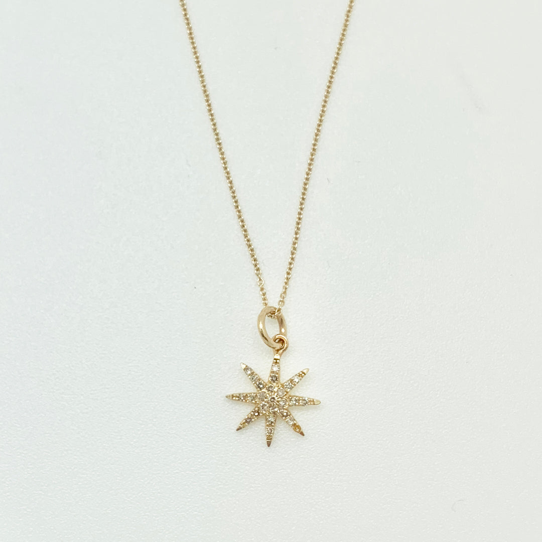 Starburst Gold Pave Diamond Necklace