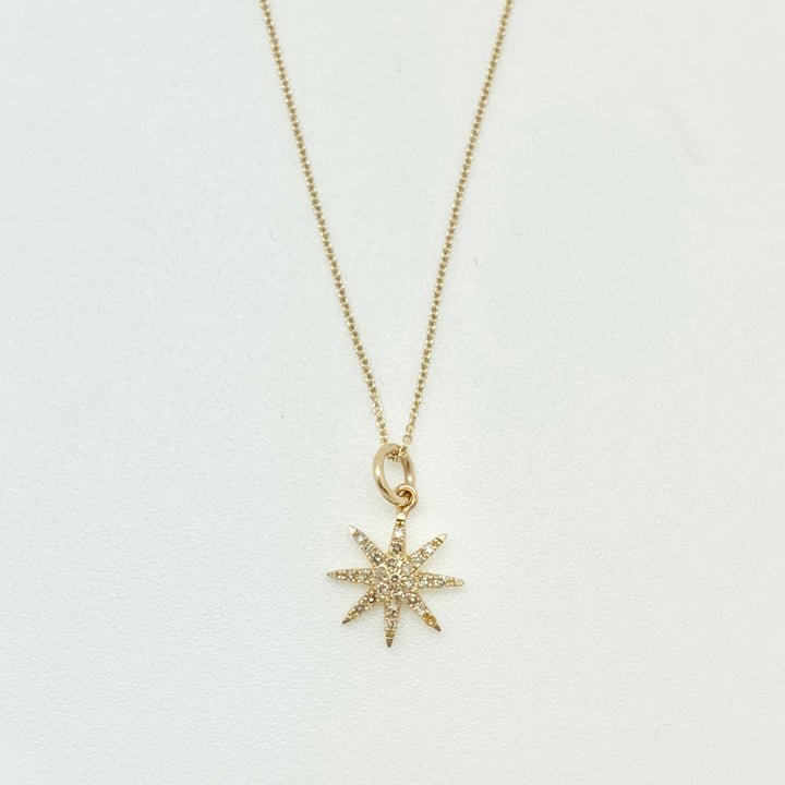 Starburst Gold Pave Diamond Necklace