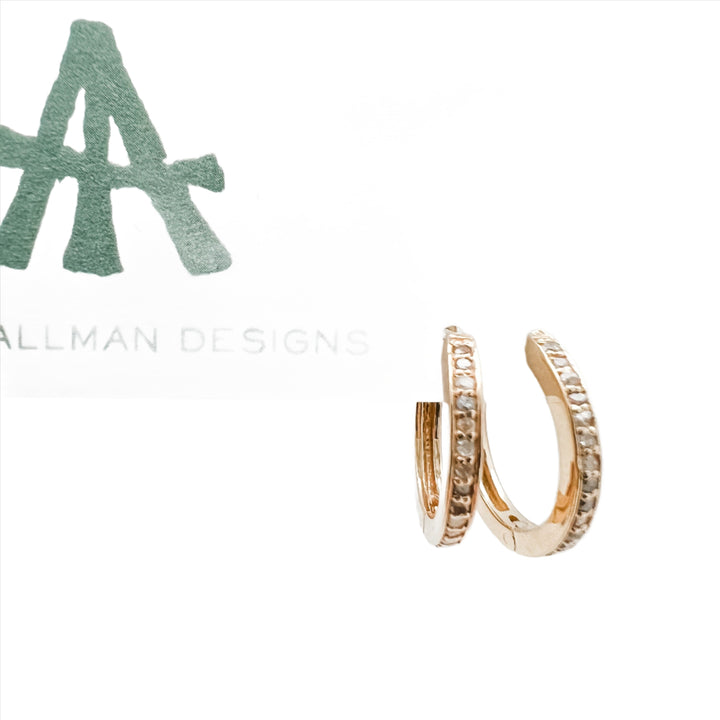 Diamond gold vermeil hoop earrings 