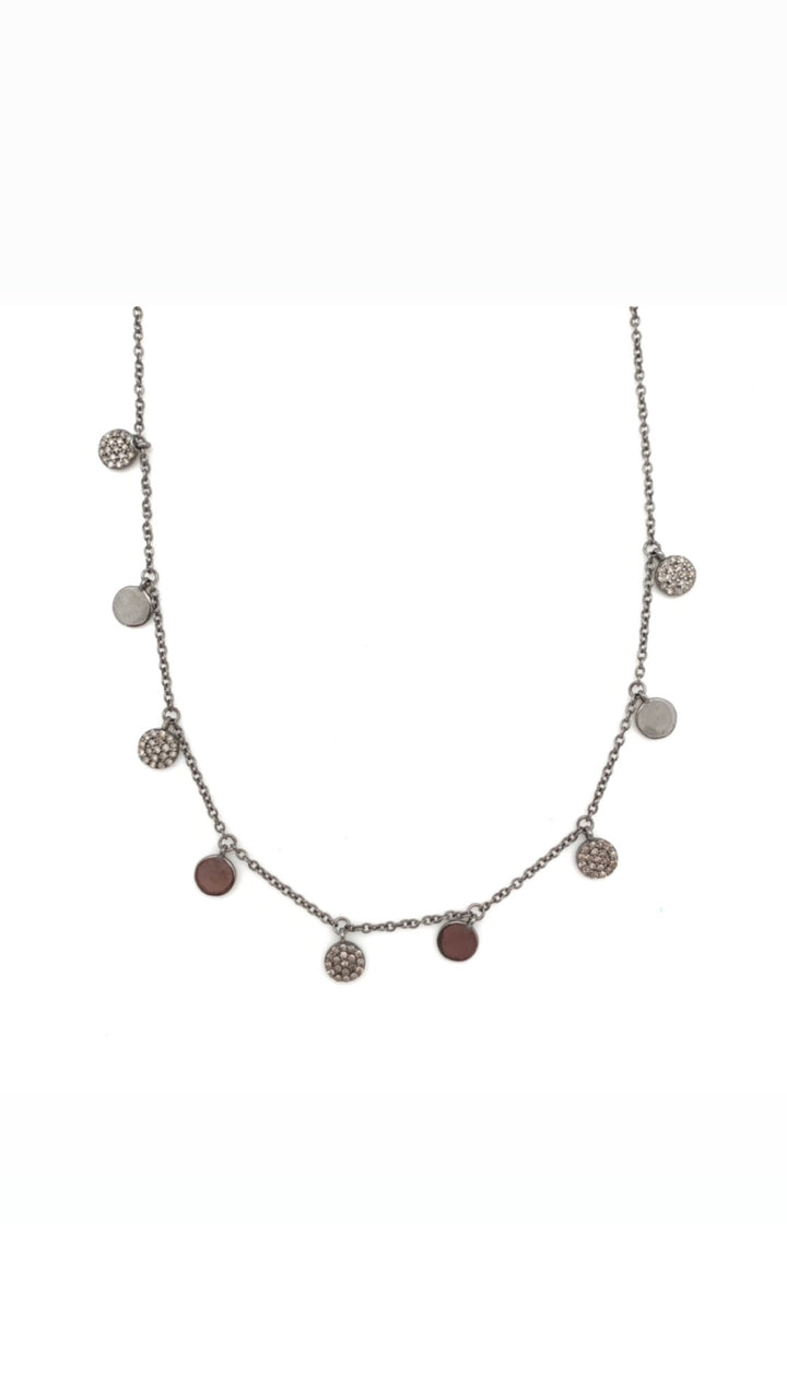Pave Diamond Coin Necklace